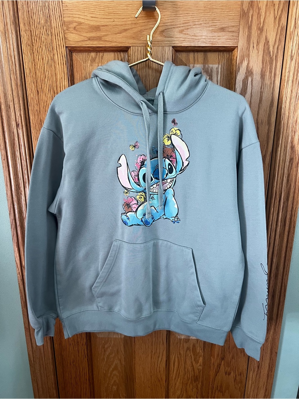 Disney Light Blue Stitch Graphic Zip-Up Hoodie